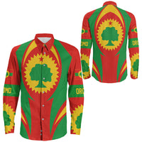 Wonder Print Shop Clothing - Oromo Action Flag Long Sleeves Button Shirt RLT7 - Wonder Print Shop