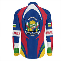 Wonder Print Shop Clothing - Central Africa Action Flag Long Sleeves Button Shirt RLT7 - Wonder Print Shop
