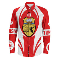 Wonder Print Shop Clothing - Tunisia Action Flag Long Sleeves Button Shirt RLT7 - Wonder Print Shop