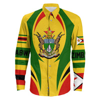 Wonder Print Shop Clothing - Zimbabwe Action Flag Long Sleeves Button Shirt RLT7 - Wonder Print Shop