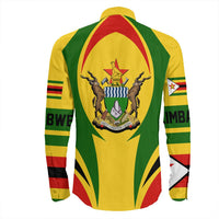 Wonder Print Shop Clothing - Zimbabwe Action Flag Long Sleeves Button Shirt RLT7 - Wonder Print Shop