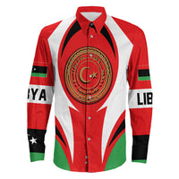 Wonder Print Shop Clothing - Libya Action Flag Long Sleeves Button Shirt RLT7 - Wonder Print Shop