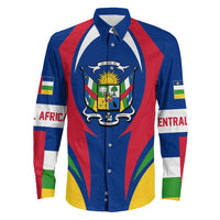 Wonder Print Shop Clothing - Central Africa Action Flag Long Sleeves Button Shirt RLT7 - Wonder Print Shop
