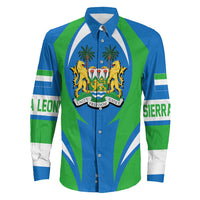 Wonder Print Shop Clothing - Sierra Leone Action Flag Long Sleeves Button Shirt RLT7 - Wonder Print Shop