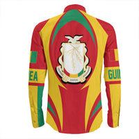 Wonder Print Shop Clothing - Guinea Action Flag Long Sleeves Button Shirt RLT7 - Wonder Print Shop