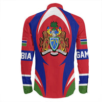 Wonder Print Shop Clothing - Gambia Action Flag Long Sleeves Button Shirt RLT7 - Wonder Print Shop