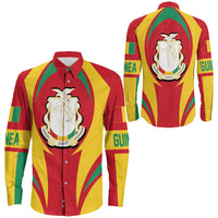 Wonder Print Shop Clothing - Guinea Action Flag Long Sleeves Button Shirt RLT7 - Wonder Print Shop