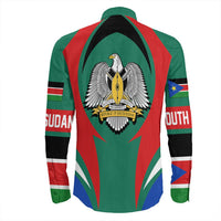 Wonder Print Shop Clothing - South Sudan Action Flag Long Sleeves Button Shirt RLT7 - Wonder Print Shop