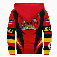 Wonder Print Shop Clothing - Uganda Action Flag Sherpa Hoodie RLT7 - Wonder Print Shop