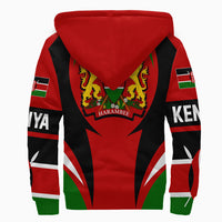 Wonder Print Shop Clothing - Kenya Action Flag Sherpa Hoodie RLT7 - Wonder Print Shop