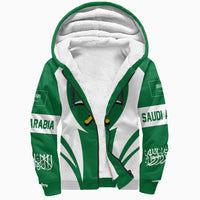 Wonder Print Shop Clothing - Saudi Arabia Action Flag Sherpa Hoodie RLT7 - Wonder Print Shop