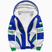 Wonder Print Shop Clothing - Lesotho Action Flag Sherpa Hoodie RLT7 - Wonder Print Shop