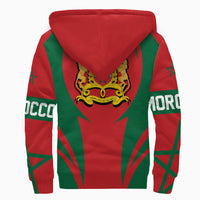 Wonder Print Shop Clothing - Morocco Action Flag Sherpa Hoodie RLT7 - Wonder Print Shop