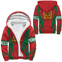 Wonder Print Shop Clothing - Morocco Action Flag Sherpa Hoodie RLT7 - Wonder Print Shop