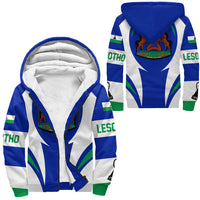 Wonder Print Shop Clothing - Lesotho Action Flag Sherpa Hoodie RLT7 - Wonder Print Shop