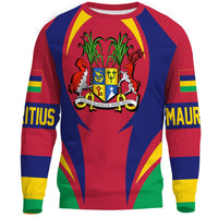 Wonder Print Shop Clothing - Mauritius Action Flag Sweatshirts RLT7 - Wonder Print Shop
