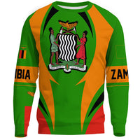 Wonder Print Shop Clothing - Zambia Action Flag Sweatshirts RLT7 - Wonder Print Shop