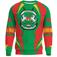 Wonder Print Shop Clothing - Burkina Faso Action Flag Sweatshirts RLT7 - Wonder Print Shop