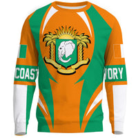 Wonder Print Shop Clothing - Ivory Coast Action Flag Sweatshirts RLT7 - Wonder Print Shop