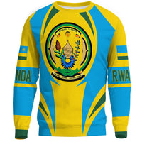 Wonder Print Shop Clothing - Rwanda Action Flag Sweatshirts RLT7 - Wonder Print Shop
