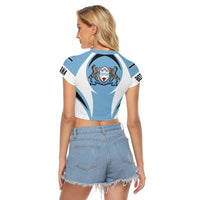 Wonder Print Shop Clothing - Botswana Action Flag Women's Raglan Cropped T shirt RLT7 - Wonder Print Shop