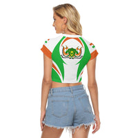 Wonder Print Shop Clothing - Niger Action Flag Women's Raglan Cropped T shirt RLT7 - Wonder Print Shop