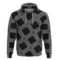 Paisley Bandana Pattern Seamless Black Hoodie RLT13 - Wonder Print Shop