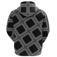Paisley Bandana Pattern Seamless Black Hoodie RLT13 - Wonder Print Shop