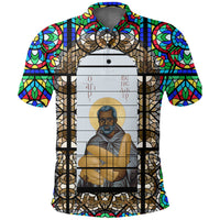 Saint Benedict of the African On Stained Glass Polo Shirt RLT13 - Wonder Print Shop