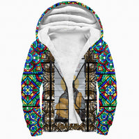 Saint Benedict of the African On Stained Glass Sherpa Hoodie RLT13 - Wonder Print Shop