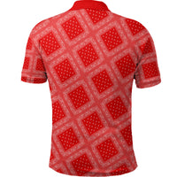 Paisley Polo Shirt Bandana Pattern Seamless Red Ver.02 RLT13 - Wonder Print Shop