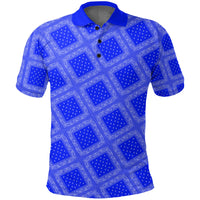 Paisley Bandana Pattern Seamless Blue Polo Shirt Ver.03 RLT13 - Wonder Print Shop
