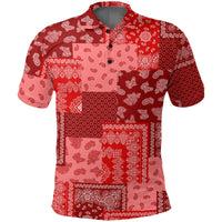 Paisley Polo Shirt Bandana Pattern Seamless Red RLT13 - Wonder Print Shop