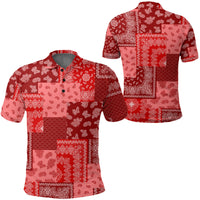 Paisley Polo Shirt Bandana Pattern Seamless Red RLT13 - Wonder Print Shop