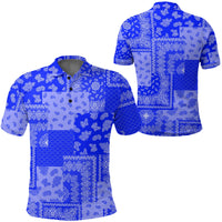 Paisley Bandana Pattern Seamless Blue Polo Shirt RLT13 - Wonder Print Shop