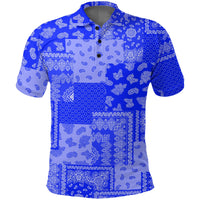 Paisley Bandana Pattern Seamless Blue Polo Shirt RLT13 - Wonder Print Shop