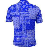 Paisley Bandana Pattern Seamless Blue Polo Shirt RLT13 - Wonder Print Shop