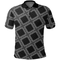 Paisley Bandana Pattern Seamless Black Polo Shirt RLT13 - Wonder Print Shop