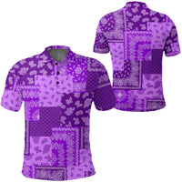 Paisley Bandana Pattern Seamless Purple Polo Shirt Ver.02 RLT13 - Wonder Print Shop