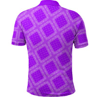 Paisley Bandana Pattern Seamless Purple Polo Shirt RLT13 - Wonder Print Shop