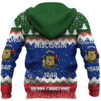 Flag Of Wisconsin Hoodie Merry Christmas - Wonder Print Shop