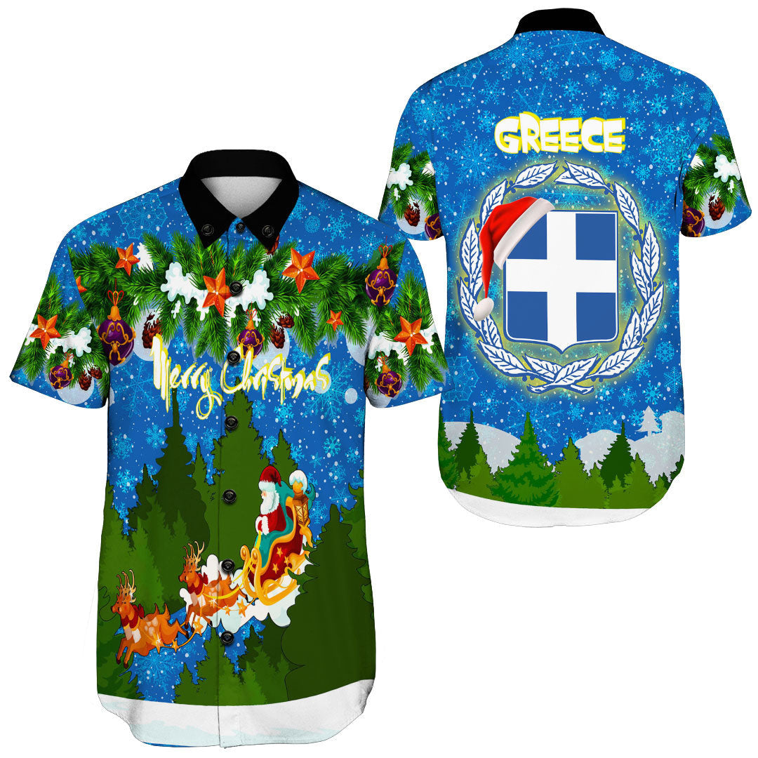 greece-xmas-shorts-sleeve-shirt