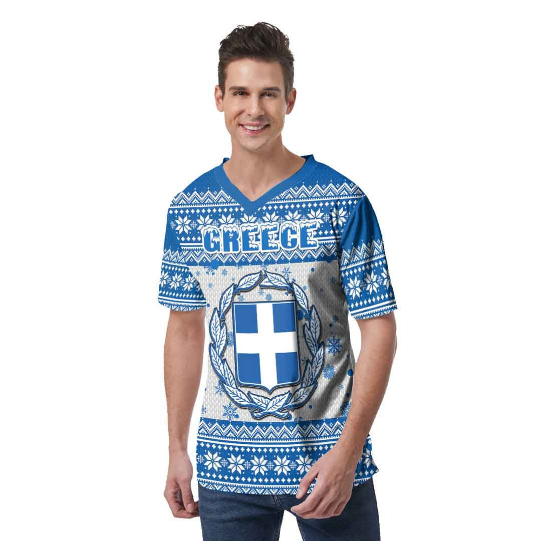 greece-christmas-v-neck-t-shirt