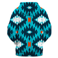 Native American Blue Seamless Ethnic Pattern 3D Hoodie LT10 - Wonder Print Shop