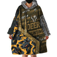 Deer Hunting Grunge Pattern Wearable Blanket Hoodie - Wonder Print Shop