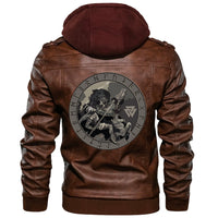 Viking Valknut Zipper Leather Jacket - Viking Art RLT12 - Wonder Print Shop
