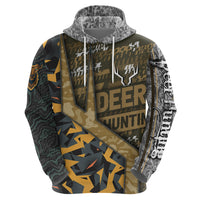 Deer Hunting Grunge Pattern Hoodie - Wonder Print Shop