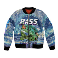Bass Fishing is Life Hook Sport Largemouth Blue Bomber Jacket LT9 - Wonder Print Shop