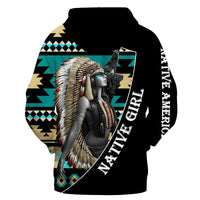 Feather Headdress Native American Girl 3D Hoodie LT10 - Wonder Print Shop