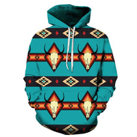 Bison Tribes Pattern Native American All Over Hoodie LT10 - Wonder Print Shop